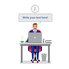 Businessman working at the table