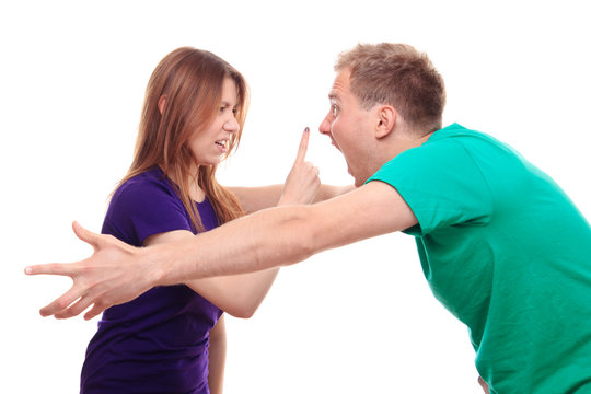 Boyfriend and girlfriend arguing