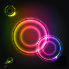 vector background - colorful glowing circles 