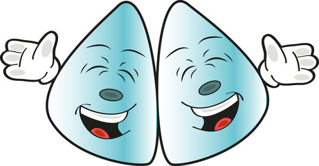 Two smiling cartoon drops