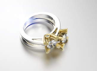 Ring with diamond. Jewelry background