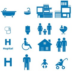Hygiène, famille, handicape en 16 icônes