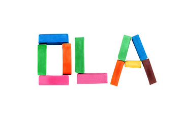 OLA word built of clay letters