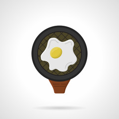 Fried egg flat colored vector icon