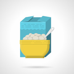 Breakfast cereal flat color vector icon