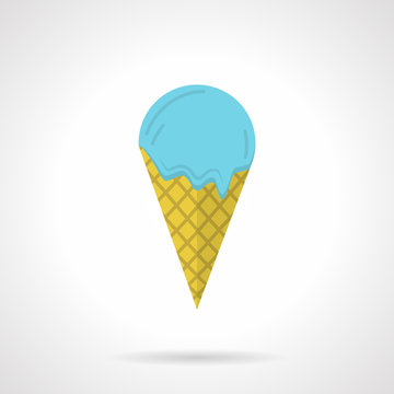 Ice Cream Cone Flat Color Vector Icon