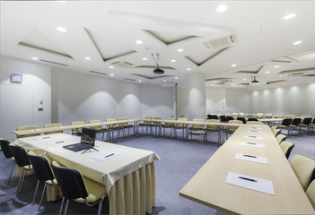 Fototapeta na wymiar Interior of a modern conference hall 