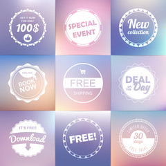 Vintage labels set: free shipping ,free, download, new