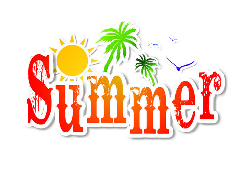 Summer Sticker / Palms an Sun