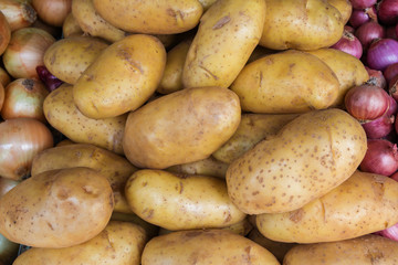 Potatoes for sale at market, Thailand