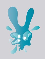 Hand peace splash sign,art vector design