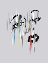 Woman face, art vector design
