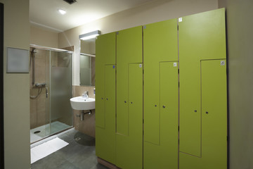 Interior of a locker, changing room 