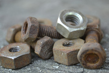 Rusty bolts and nuts