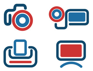 Photo video icon set