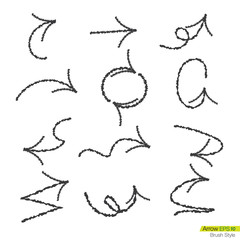 Set of doodle rough bursh arrows, Design element for business pr
