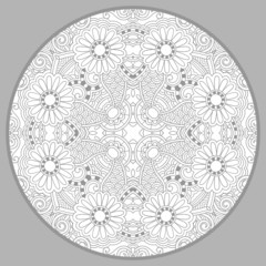 coloring book page for adults - zendala, joy to older children a