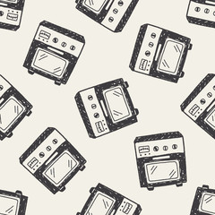 oven doodle seamless pattern background