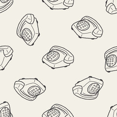 telephone doodle seamless pattern background