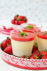 Vanilla panna cotta with berry sauce