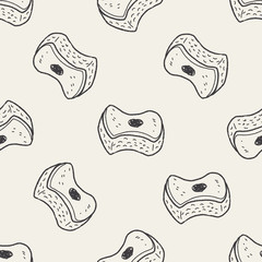 scouring pad doodle seamless pattern background