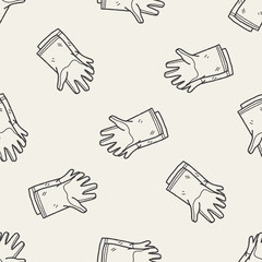 clean glove doodle seamless pattern background