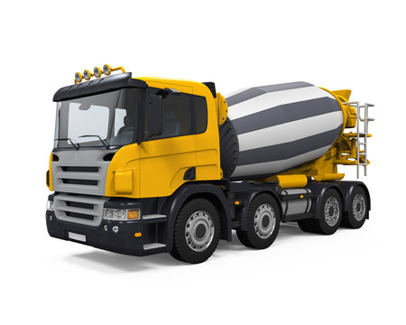 Yellow Concrete Mixer Truck