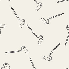 clean roller doodle seamless pattern background