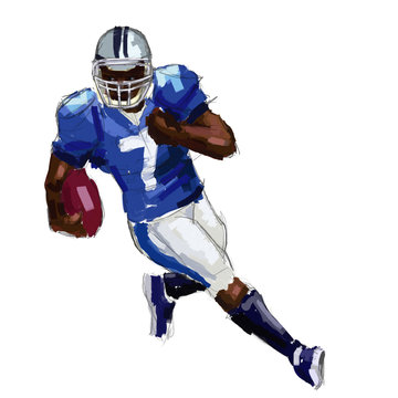 football player digital painting / football player