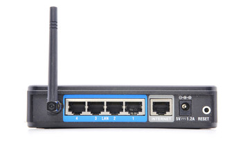 Close Up A View Of The Back Side Of Wireless Modem