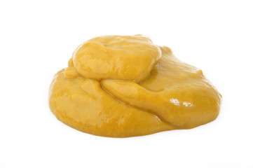 Mustard sauce isolated on white background