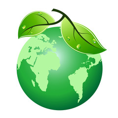 green leaf earth icon