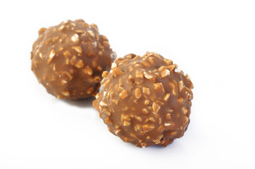 chocolate ball on white