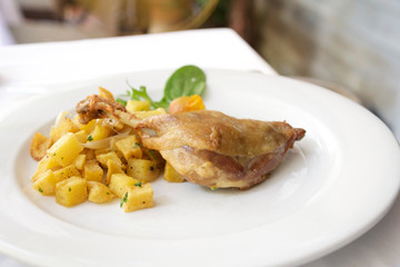 duck confit with  potato