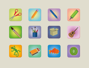 A set of different colourfull  icons
