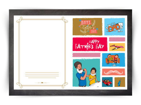 Creative greeting card for Happy Father's Day.