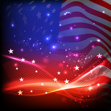 Creative illustration for American Independence Day celebration.