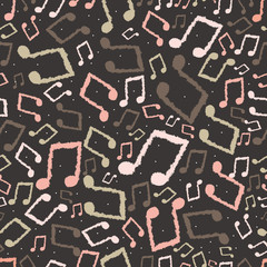 Stylish seamless background with musical notes.