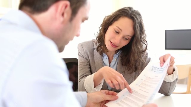 Young attractive woman doing job interview