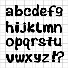 English alphabet on a background of a cell