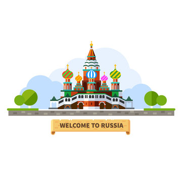 Welcome to Russia. Vector flat illustration