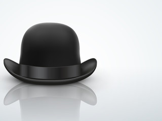 Light Background Black bowler hat