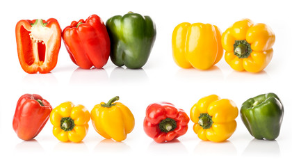 composite of fresh bell pepper    isolated on white background