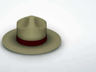 Light background Ranger hat khaki green color. Vector Illustration