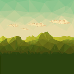 Mountainous terrain, polygonal background