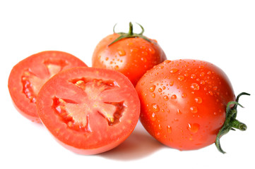 Tomato on white background