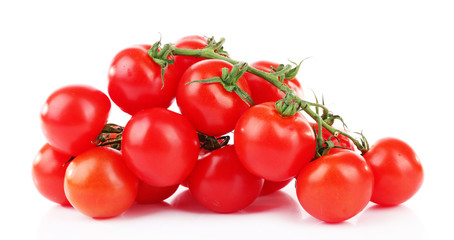 Group of cherry tomatoes isolated on white