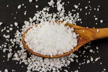 Sea Salt In Wooden Spoon