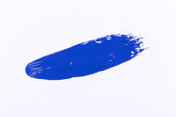 blue stroke of the paint brush