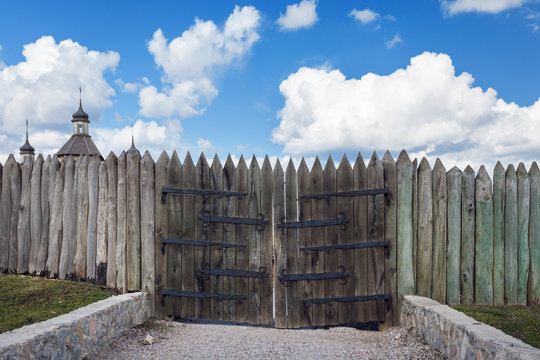 Old wooden gates. wood texture. Background for design
